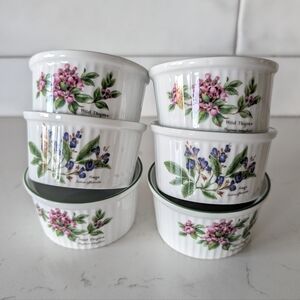 Royal Worcester Fine Porcelain Sage Wild Thyme Ramekins Set Of 6 Size 3.25"X2"